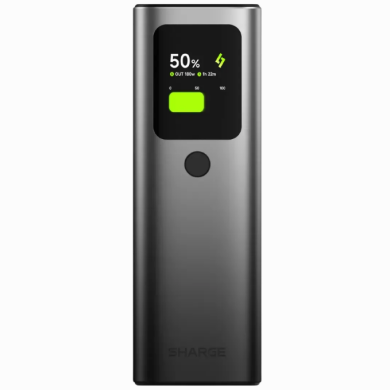 Внешний аккумулятор Sharge Retractable 165 165W (20000mAh) + кабель Type-C - Black