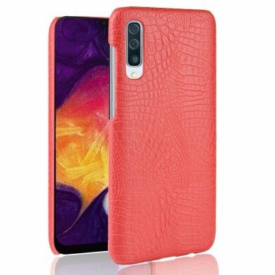 Захисний чохол Deexe Croco Style для Samsung Galaxy A50 (A505) - Red