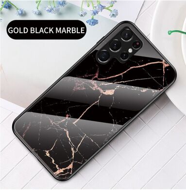 Защитный чехол Deexe Gradient Pattern для Samsung Galaxy S22 Ultra - Black / Gold