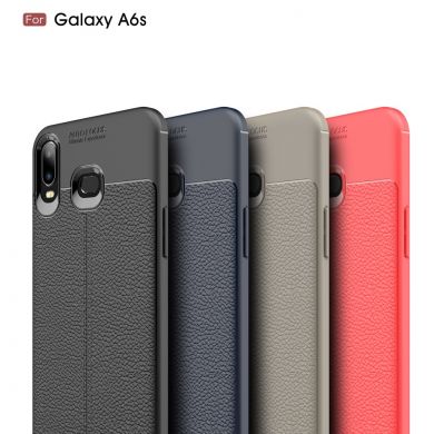 Захисний чохол Deexe Leather Cover для Samsung Galaxy A6s, Red