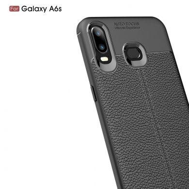 Защитный чехол Deexe Leather Cover для Samsung Galaxy A6s - Dark Blue