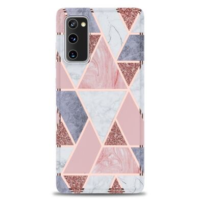 Защитный чехол Deexe Marble Pattern для Samsung Galaxy S20 FE (G780) - Pink