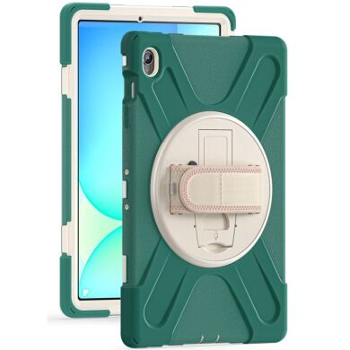 Защитный чехол Deexe Rotation Hybrid для Samsung Galaxy Tab S10 FE Plus - Emerald Green