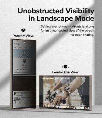 Комплект захисних стекол (2шт) Ringke Easy Slide Privacy для Samsung Galaxy S24 Ultra (S928) 8809961785436