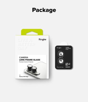 Захисне скло Ringke Camera Lens Frame Glass для Samsung Galaxy S25 Edge (S937) 8800293854517 - Black