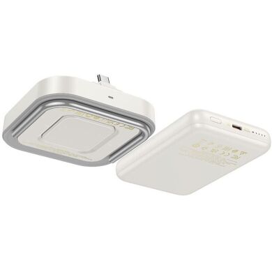 Беспроводное зарядное устройство Hoco CQ16 Astute 4-in-1 (15W) + Power Bank (10000mAh) - Milky White