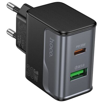 Сетевое зарядное устройство Hoco CS73A PD30W + QC3.0 (USB + Type-C) - Midnight Black