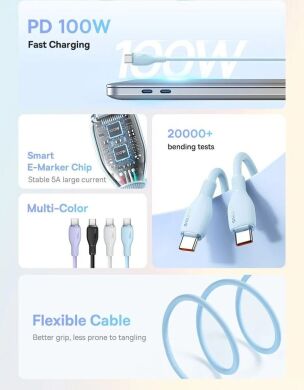 Кабель Baseus Pudding Series Type-C to Type-C (100W, 2m) P10355702111-01 - Black