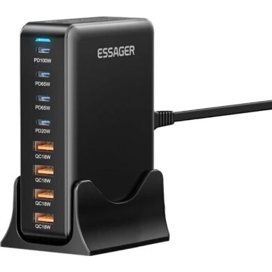 Сетевое зарядное устройство ESSAGER Engine 320W (4Type-C + 4USB) EZC320W-QJB0G-Z - Black