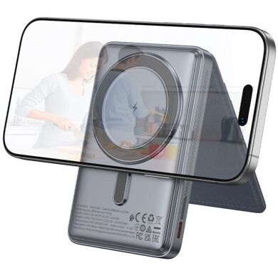 Внешний аккумулятор с кардхолдером-подставкой HOCO Q46 Title PD20W (5000mAh) - Silver Gray