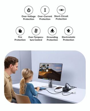 Сетевое зарядное устройство Baseus EnerFill FA11 3AC + 1U + 2C (67W) E00082100123-00 - Black