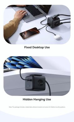 Сетевое зарядное устройство Baseus EnerFill FA11 3AC + 1U + 2C (67W) E00082100123-00 - Black