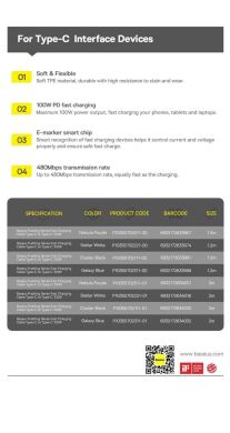 Кабель Baseus Pudding Series Type-C to Type-C (100W, 2m) P10355702111-01 - Black