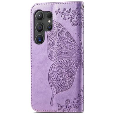Чехол UniCase Butterfly Pattern для Samsung Galaxy S24 Ultra - Light Purple