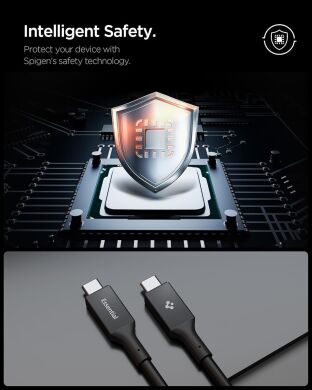 Кабель Spigen Essential Type-C to Type-C (100W, 1m) ACA09459 - Black