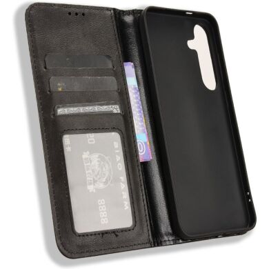 Чехол-книжка Deexe Retro Style для Samsung Galaxy S26 FE - Black