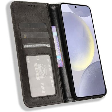 Чехол-книжка Deexe Retro Style для Samsung Galaxy S26 FE - Black