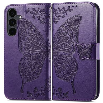 Чохол-книжка з малюнком UniCase Butterfly Pattern для Samsung Galaxy S26 FE - Dark Purple
