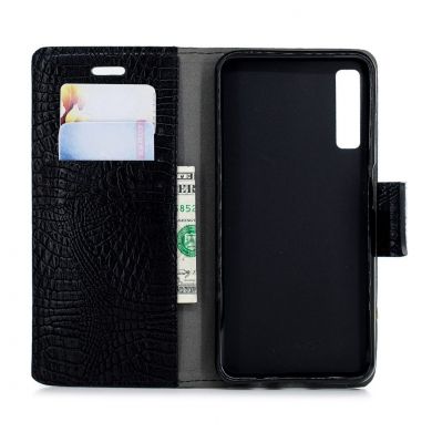 Чехол UniCase Croco Wallet для Samsung Galaxy A7 2018 (A750) - Black