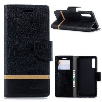 Чехол UniCase Croco Wallet для Samsung Galaxy A7 2018 (A750) - Black