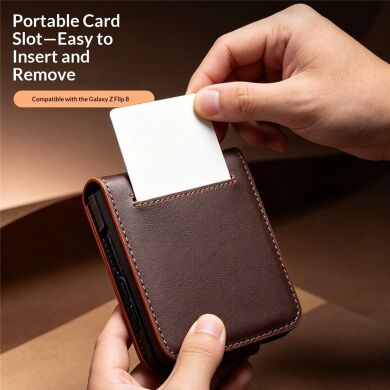 Шкіряний чохол QIALINO Wallet Case (FF) для Samsung Galaxy Flip 8 - Black