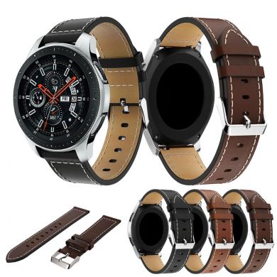 Кожаный ремешок Deexe Classic для Samsung Galaxy Watch 46mm / Watch 3 45mm / Gear S3 - Brown
