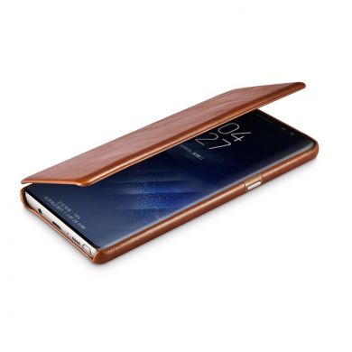 Шкіряний чохол-книжка ICARER Slim Flip для Samsung Galaxy Note 8 (N950), Коричневий