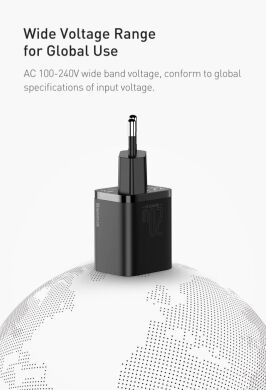 Сетевое зарядное устройство Baseus Super Si Quick Charger (20W) CCSUP-B — Black