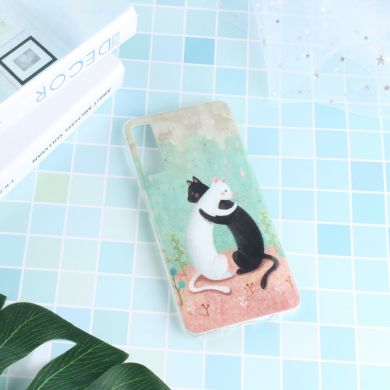 Силіконовий (TPU) чохол Deexe Life Style для Samsung Galaxy A7 2018 (A750), Hugging Cats