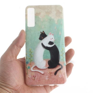 Силіконовий (TPU) чохол Deexe Life Style для Samsung Galaxy A7 2018 (A750), Hugging Cats