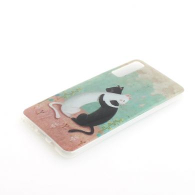 Силіконовий (TPU) чохол Deexe Life Style для Samsung Galaxy A7 2018 (A750), Hugging Cats