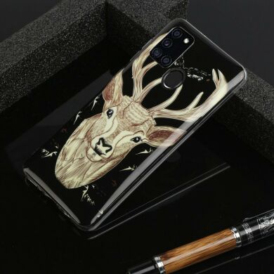 Силиконовый (TPU) чехол Deexe LumiCase для Samsung Galaxy A21s (A217) - Elk Pattern