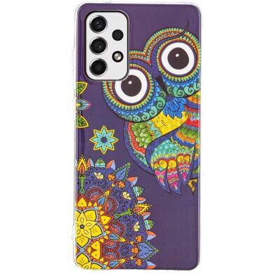 Силиконовый (TPU) чехол Deexe LumiCase для Samsung Galaxy A53 - Owl / Mandala Flower