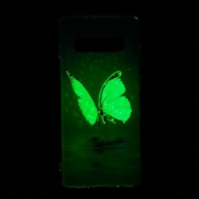 Силиконовый (TPU) чехол Deexe LumiCase для Samsung Galaxy S10 Plus (G975) - Blue Butterfly