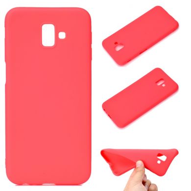 Силиконовый (TPU) чехол Deexe Matte Case для Samsung Galaxy J6+ (J610) - Red