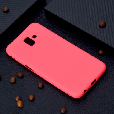 Силиконовый (TPU) чехол Deexe Matte Case для Samsung Galaxy J6+ (J610) - Red