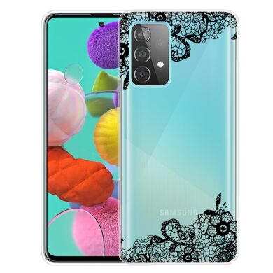 Силиконовый (TPU) чехол Deexe Pretty Glossy для Samsung Galaxy A72 (А725) - Lace Flower