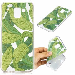 Силиконовый (TPU) чехол Deexe Pretty Glossy для Samsung Galaxy J6 2018 (J600) - Green Leaves