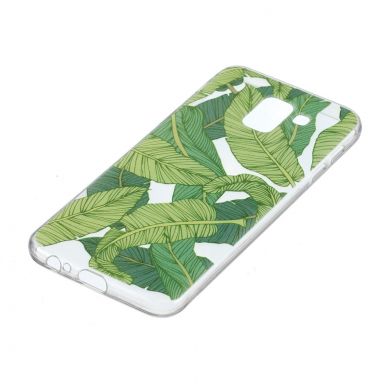 Силиконовый (TPU) чехол Deexe Pretty Glossy для Samsung Galaxy J6 2018 (J600) - Green Leaves