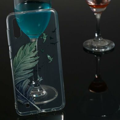 Силиконовый (TPU) чехол Deexe Pretty Glossy для Samsung Galaxy M10 (M105) - Feather and Bird