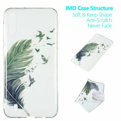 Силиконовый (TPU) чехол Deexe Pretty Glossy для Samsung Galaxy M10 (M105) - Feather and Bird