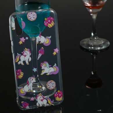 Силиконовый (TPU) чехол Deexe Pretty Glossy для Samsung Galaxy M20 (M205) - Unicorn and Desserts