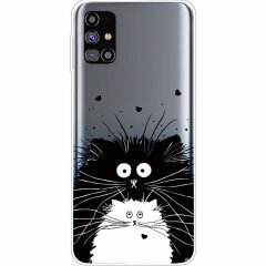 Силіконовий (TPU) чохол Deexe Pretty Glossy для Samsung Galaxy M31s (M317) - Black and White Cat