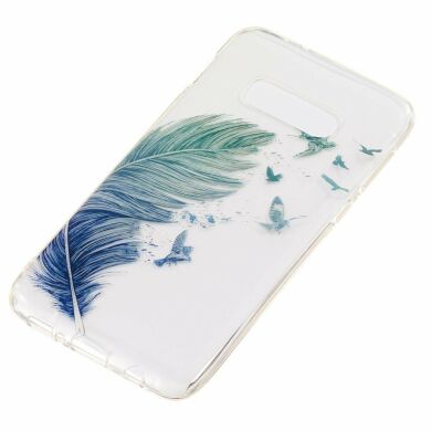 Силиконовый (TPU) чехол Deexe Pretty Glossy для Samsung Galaxy S10e (G970) - Feather and Bird