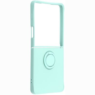 Силиконовый (TPU) чехол с кольцом Deexe Color Shell (FF) для Samsung Galaxy Flip 8 - Sky Blue