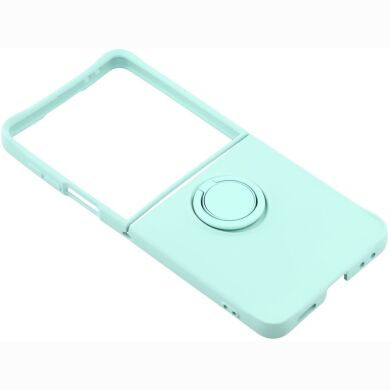 Силиконовый (TPU) чехол с кольцом Deexe Color Shell (FF) для Samsung Galaxy Flip 8 - Sky Blue