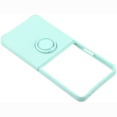 Силиконовый (TPU) чехол с кольцом Deexe Color Shell (FF) для Samsung Galaxy Flip 8 - Sky Blue