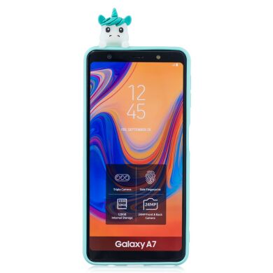 Силиконовый (TPU) чехол UniCase 3D Pattern для Samsung Galaxy A7 2018 (A750) - Two Unicorns