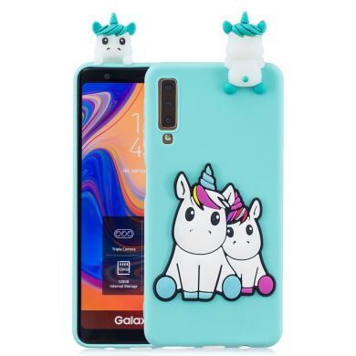 Силиконовый (TPU) чехол UniCase 3D Pattern для Samsung Galaxy A7 2018 (A750) - Two Unicorns