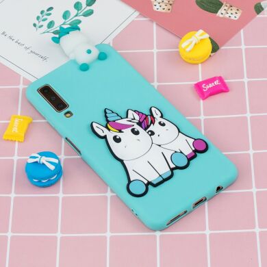 Силиконовый (TPU) чехол UniCase 3D Pattern для Samsung Galaxy A7 2018 (A750) - Two Unicorns
